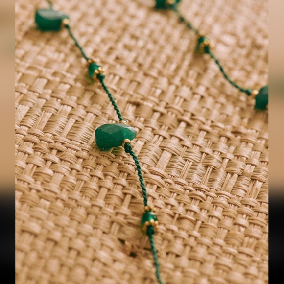 Sezane Harper  Green Quartzite Necklace - Picture 5 of 6